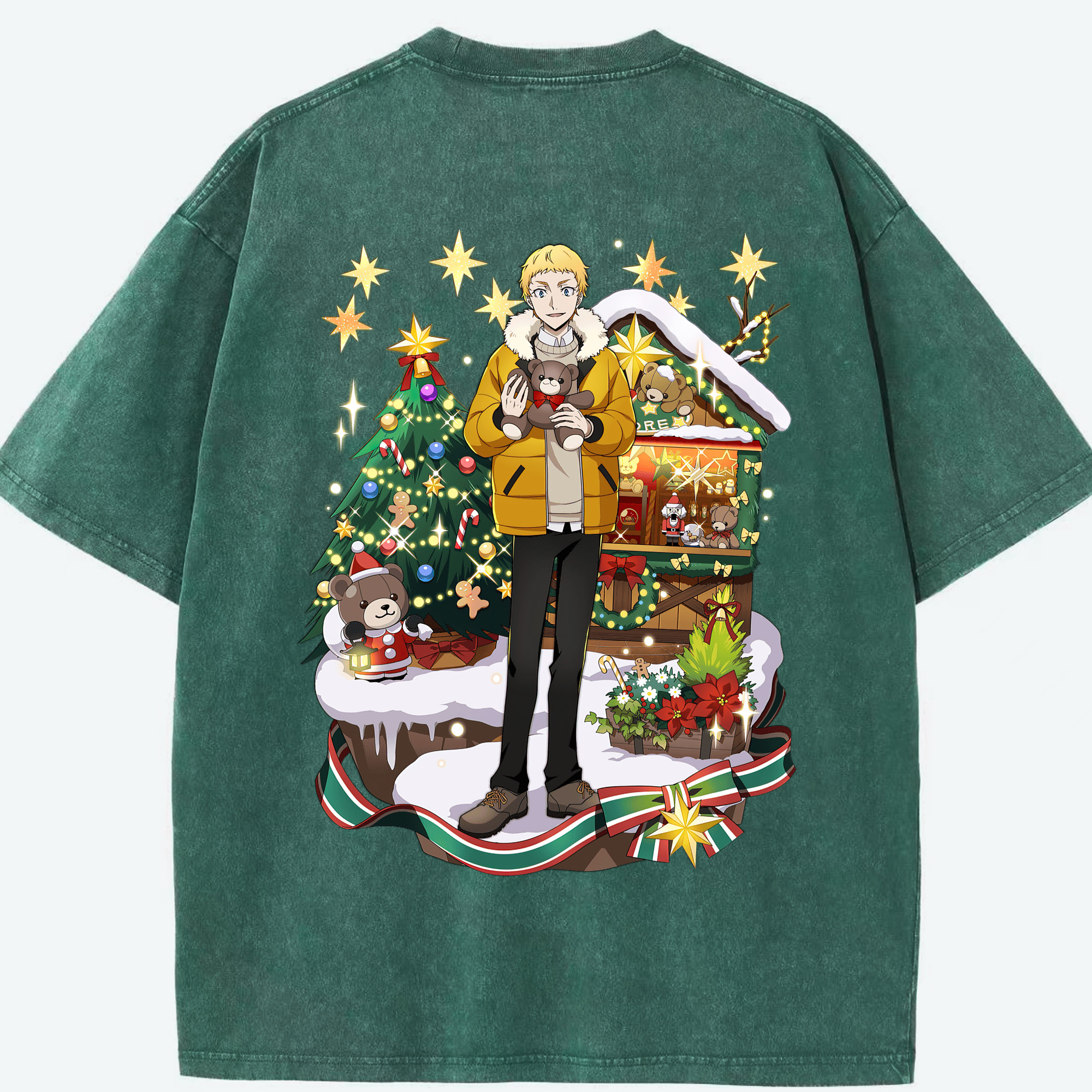（画像用） 文豪ストレイドッグス Bungo Stray Dogs 綿100% ヴィンテージ風 半袖Tシャツ（背面プリント）